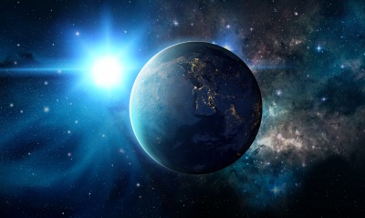 планета земля свечение