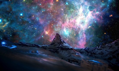 галактика туманность гора звезды