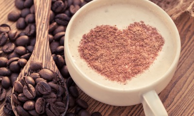 сердце, кофе