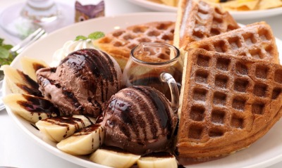 еда вафли мороженое шоколад food waffles chocolate ice cream