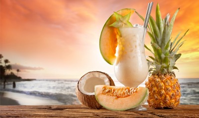 коктейль море закат ананас