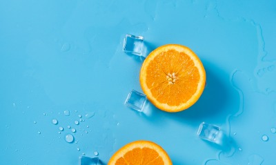 апельсин, лед