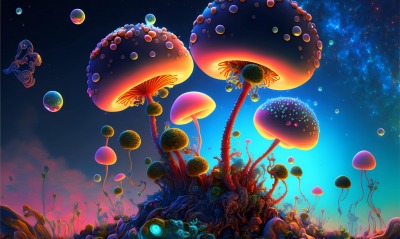 грибы, красочный