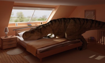 динозавр, кровать