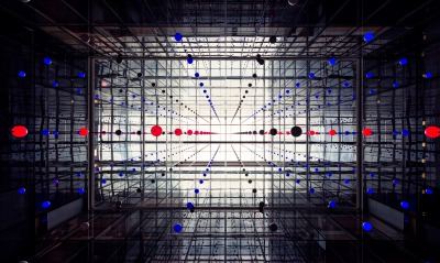 куб шары бесконечность свечение рендеринг здание
