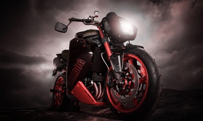 Мотоцикл красный фара