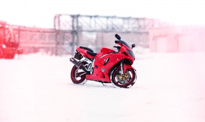 мотоцикл, снег