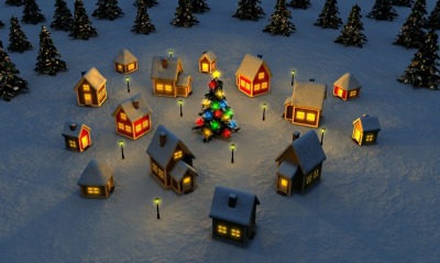 домики праздник снег houses holiday snow