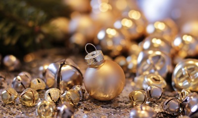 новый год украшения шары блеск золотой