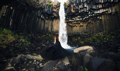 природа водопад скалы nature waterfall rock