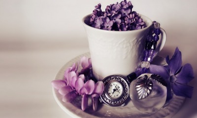 цветы часы кружка flowers watch mug