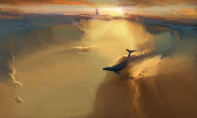 рисунок облака кит