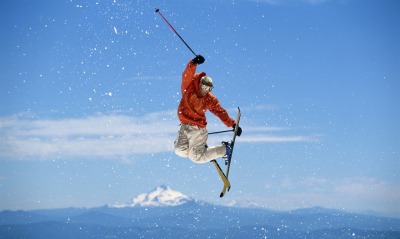 лыжник, прыжок