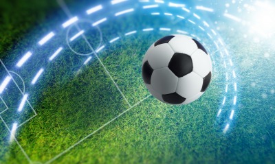 мяч футбол линии эффект свечение газон