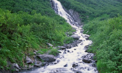 Seasonal Waterfall, Chugach Mountains, Alaska