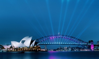 Sydney Opera House and Harbour Bridge at Dusk, Australia