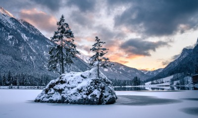 зима, озеро