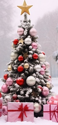 елка снег зима праздники новый год украшения подарки