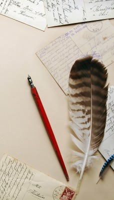 перья ручка бумага